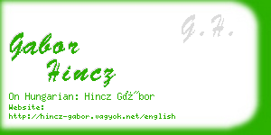 gabor hincz business card